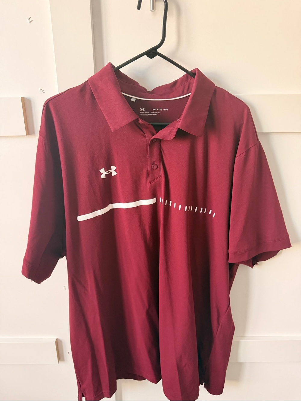 Under Armour Men's Maroon Polo with White Accent